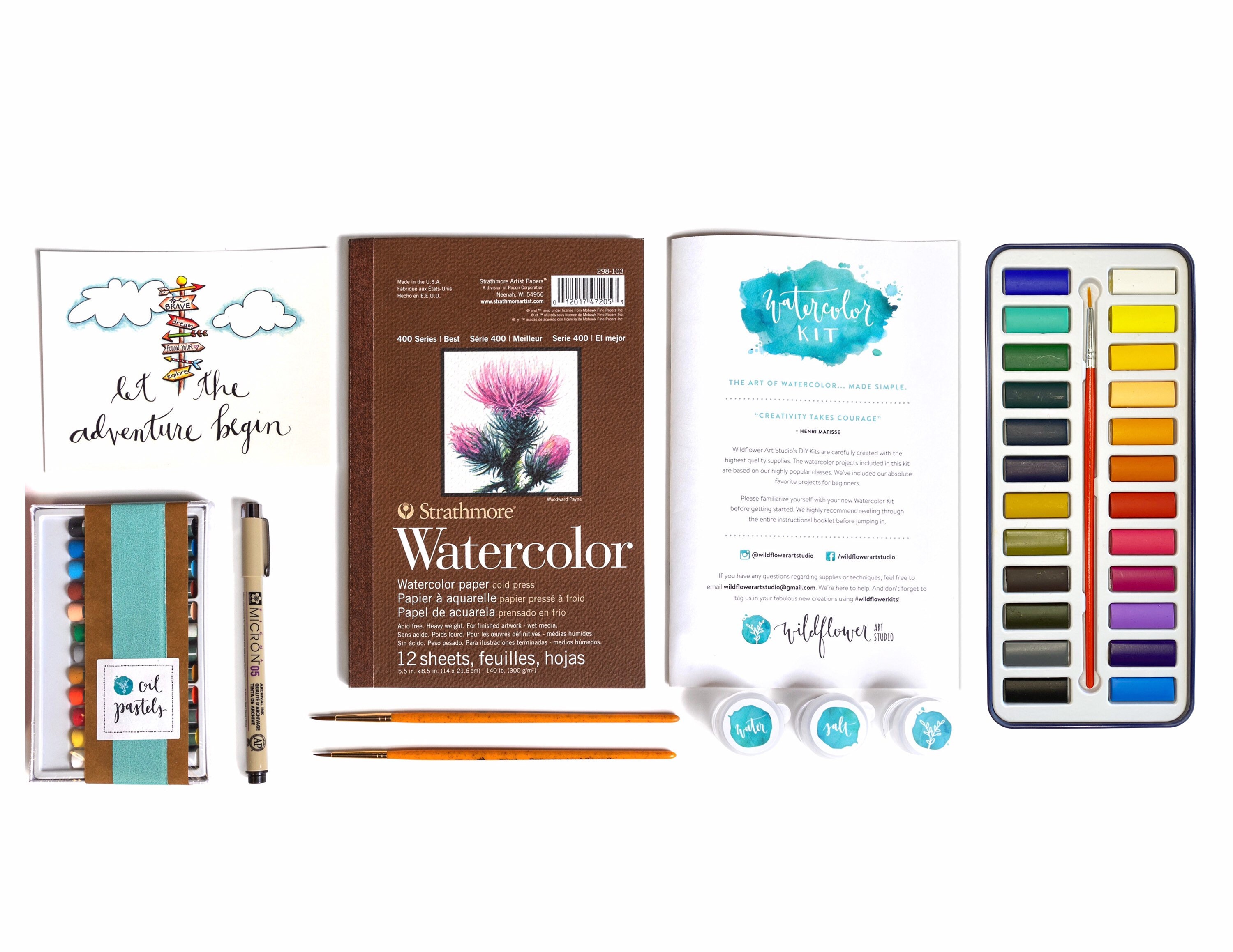  Watercolor Kit for Adults, Floral Watercolors, DIY Paint Set,  Beginner Watercolor : Handmade Products