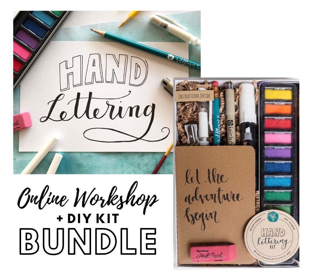 Online Hand Lettering Kit BUNDLE Gift Set Etsy