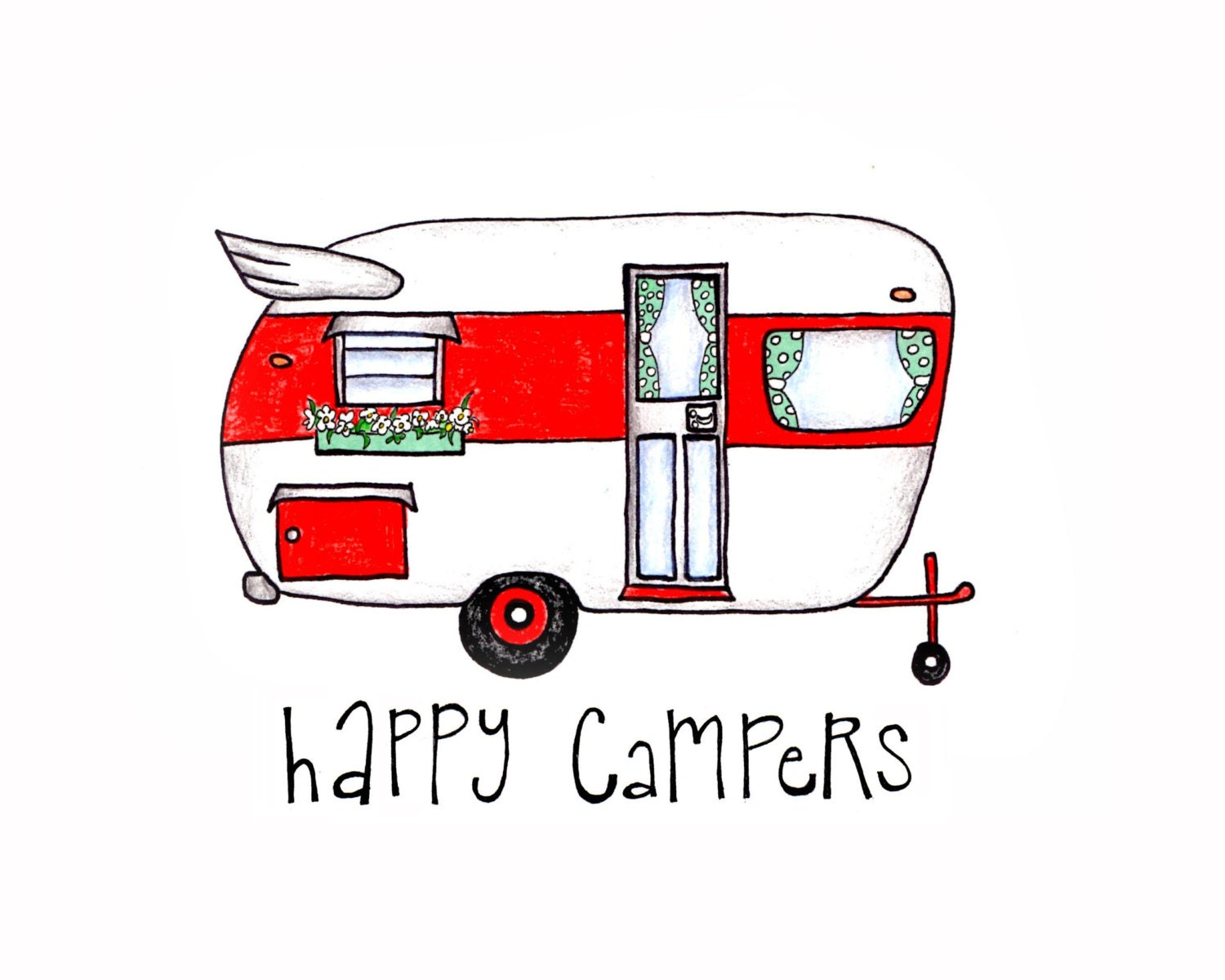 Art Happy Campers Red & White Vintage Shasta Camper - Etsy
