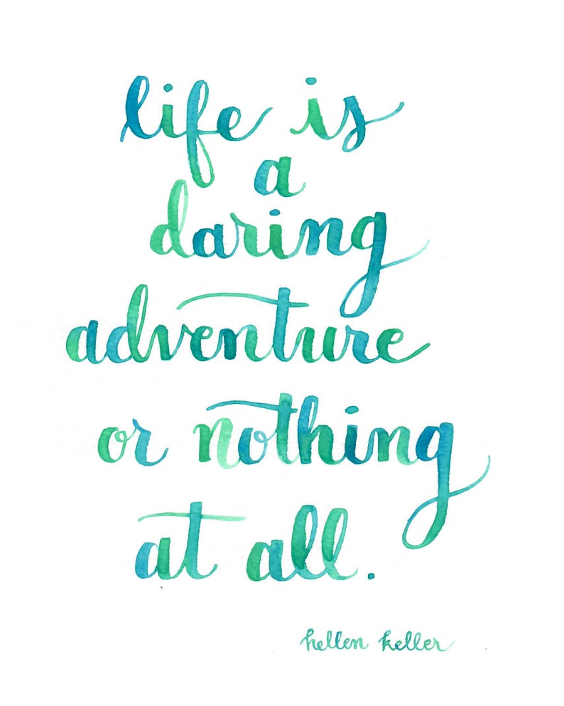 Life is a Daring Adventure Art Print by Wildflower Art Studio Watercolor Lettering Art image 2