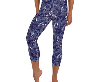 Damen Blumen Schwimm Leggings - Hohe Taille, Dehnbar Für Yoga & Wassersport