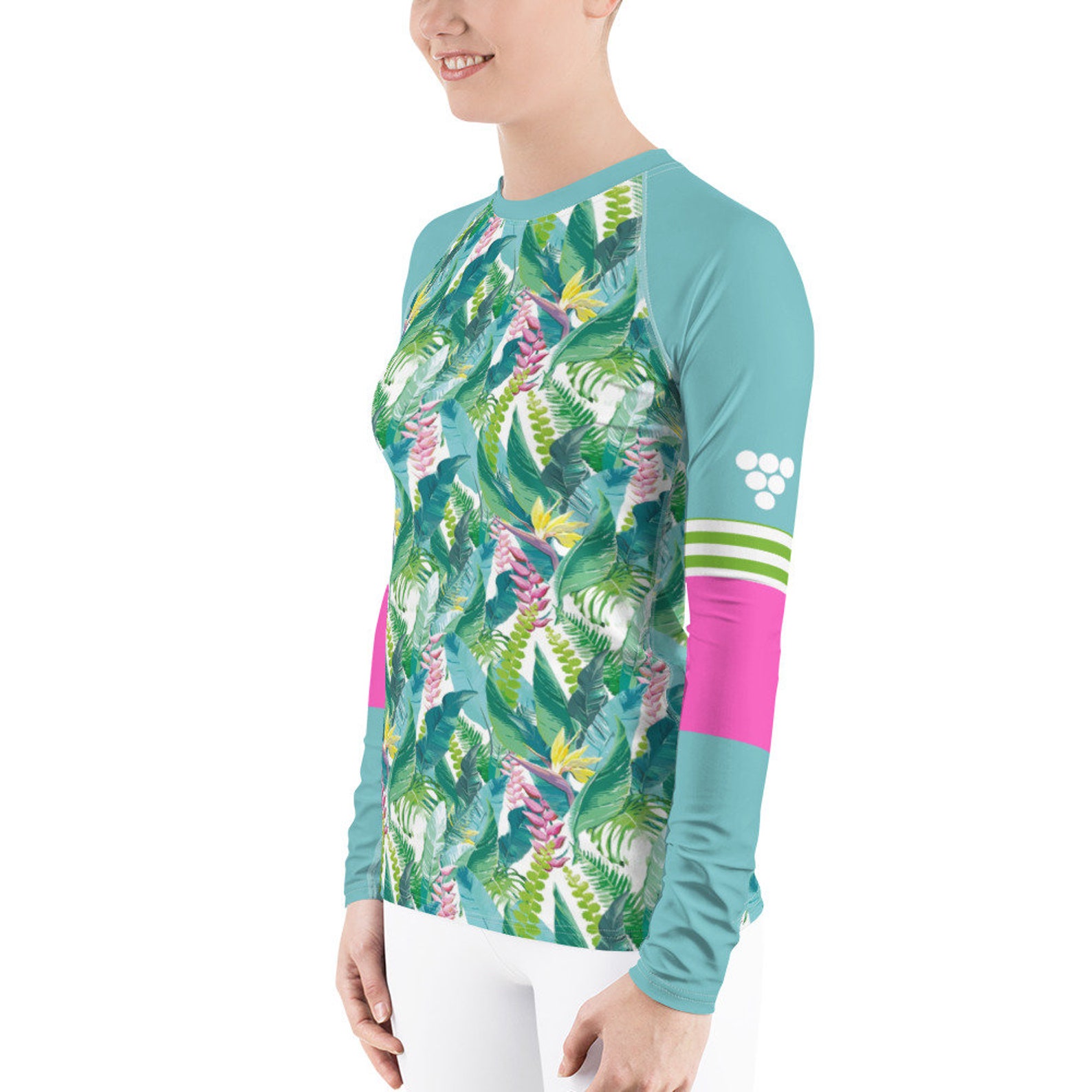 40 UPF Women's Sporty Surf Swim Rash Guard hawaiian Etsy