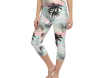 UPF 50 Swim SUP Paddleboard Surf Capri Leggings - Island Escape -Swim Pants, Modest Swimwear