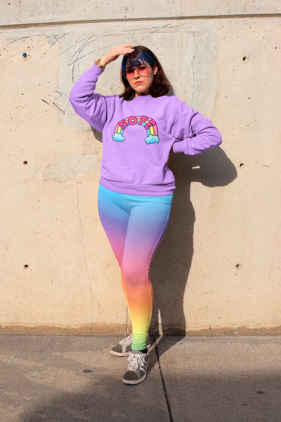 Women's Plus Size Pastel Rainbow Unicorn Kawaii Leggings 2X-6X