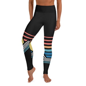 Women&#39;s UPF 50 Swim Leggings, Paddleboard SUP Swim Leggings - Colorado Mountains