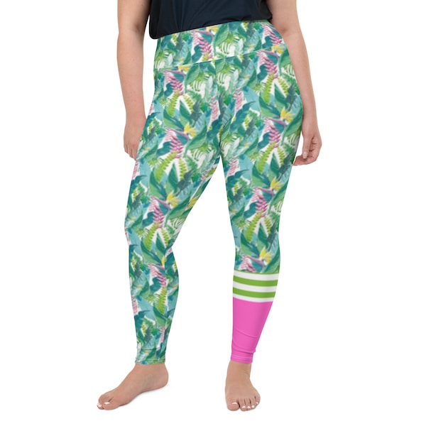 Plus Size Floral Print Leggings Etsy