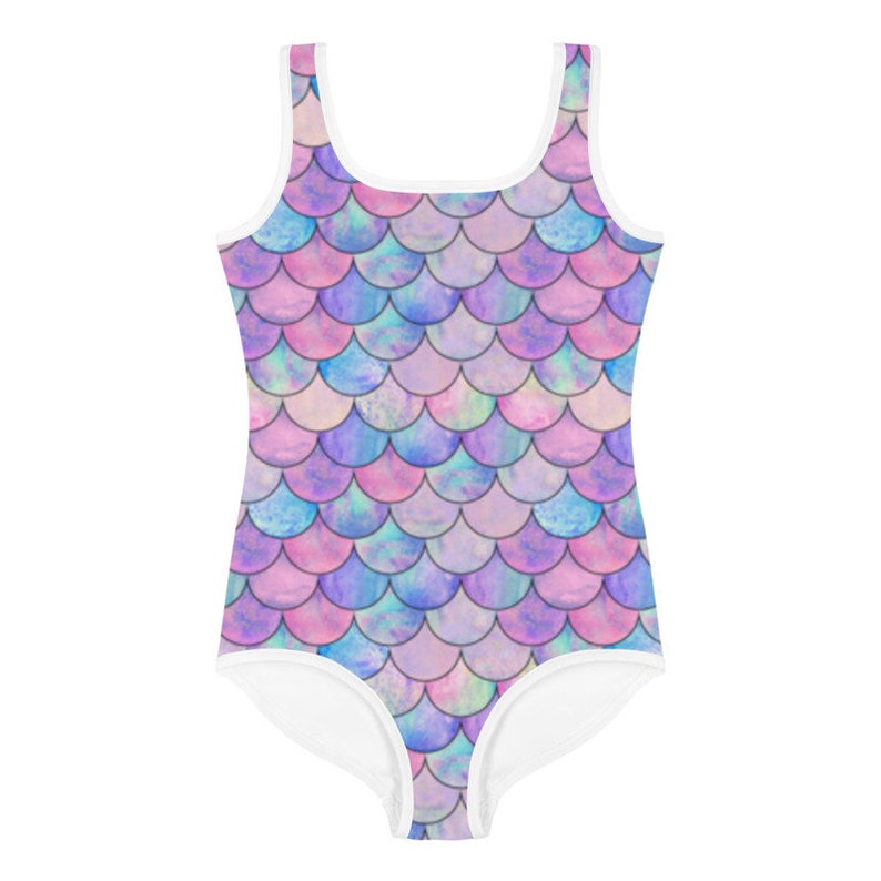 Toddler Girls Mermaid Print Swimsuit Pastel Scales 1-pc. - Etsy