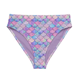 Pastel Mermaid Scales high-waisted cheeky bikini bottoms