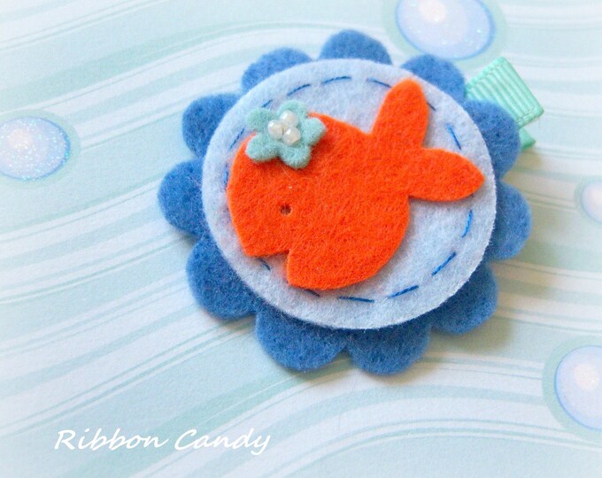 Goldfish Hair Clip Felt Fish Hair Clip My Pet Goldfish Etsy