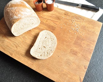 Premium end-grain cutting board "Pure Endura" solid oak Swiss edge – kitchen board, serving board, cheese board, carving board