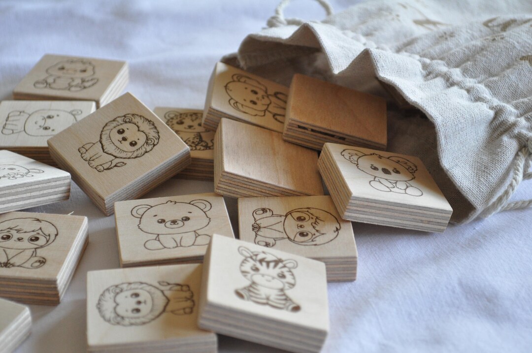 Personalized Wooden Memory Game for Children – Montessori Wooden Memory ...
