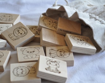 Personalized wooden memory game for children – Montessori wooden memory game, wooden learning game, gift for children, girls and boys, brain teaser