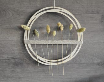 Modern wooden loop with bridge for self-design – creative DIY decorations, wall decor, door wreath, window decor
