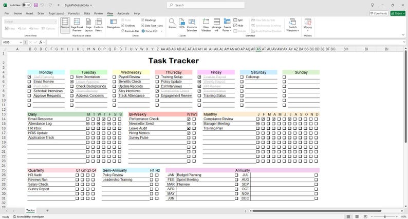 Excel Planner Template | Daily, Weekly & Monthly Planner | Productivity ...