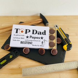 Descargar plantilla para imprimir en PDF - 2 banderolas de Toffifee - Plantilla DIY Día del Padre - Regalo para Papá - Idea de regalo DIY Papá - Padre superhéroe