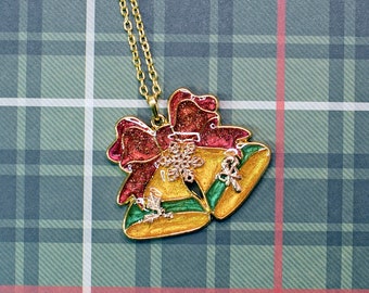 Christmas Bells Resin Pendant Necklace