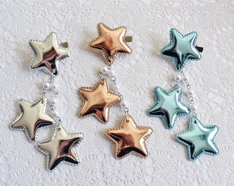 2-Way Large Super Shiny Metallic Star Clips- Choose your color