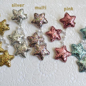 2-Way Large Super Glitter Metallic Star Clips Choose your color image 2