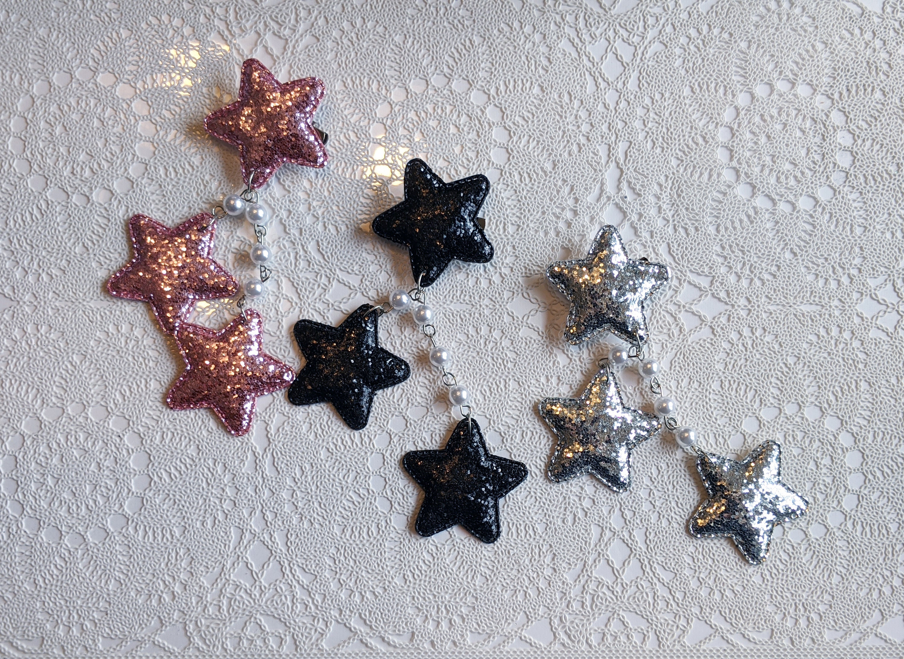 Katie GLITTER star クリップ　ゴールド・シルバー　2個セット GLITTER star clip – Katie Tokyo