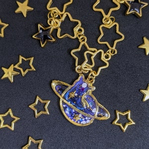 Celestial Kitty Planet Star Keychain image 3