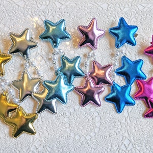2-Way Large Soft Sheen Metallic Star Clips- Choose your color