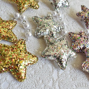 2-Way Large Super Glitter Metallic Star Clips Choose your color image 4