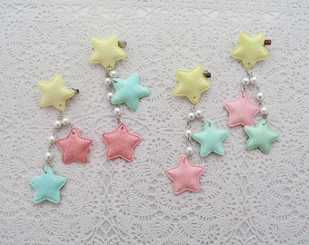 2-Way Multi Color Pastel Star Clips - Yellow Stars - Choose your combo