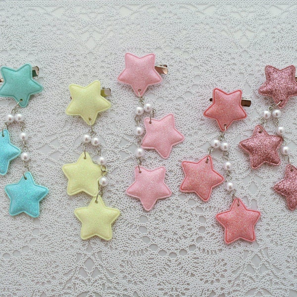 2-Way Pastel Star Clips- Choose your combo