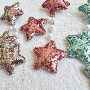 2-Way Large Super Glitter Metallic Star Clips Choose your color image 3