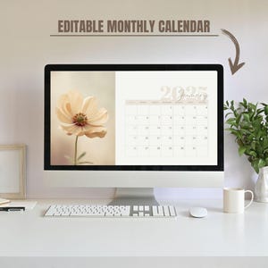 Calendario 2025 modificabile, calendario mensile, calendario moderno e semplice, calendario fai da te
