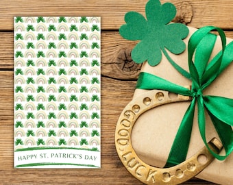 Tarjeta - Tarjeta de galleta del día de San Patricio / Etiqueta de galleta del día del trébol / Empaque de la suerte / Etiqueta de regalo / Linda galleta de regalo / Tarjeta de galleta del día de San Patricio
