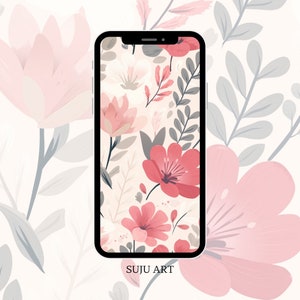 Fondo de flores para smartphone / Fondo de teléfono digital / Fondo de pantalla para teléfono / Pantalla de bloqueo del teléfono / Fondo de pantalla floral