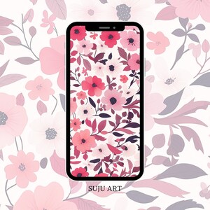 Flowers Phone wallpaper | Smartphone lockscreen || Floral wallpaper | Cute phone wallpaper | Girly phone background, Digital Download