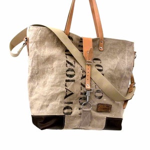 Canvas Shoulder Tote Cross Body Strap Military Surplus Bag Shoulder Tote Crossbody Tote Unisex Bag Handmade by peace4youBAG 2031 image 1