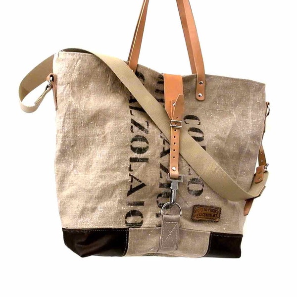 Canvas Shoulder Tote Cross Body Strap Military Surplus Bag Shoulder Tote Crossbody Tote Unisex Bag Handmade by peace4youBAG 2031