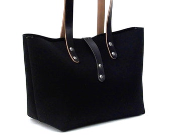 Bolso bandolera negro reciclado: Techo de Mercedes Cabrio, asas de cuero 2202