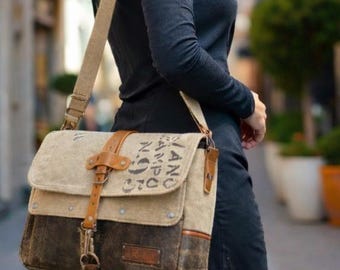 Vintage Military Shoulder Bag, Army Canvas Messenger Bag - Etsy