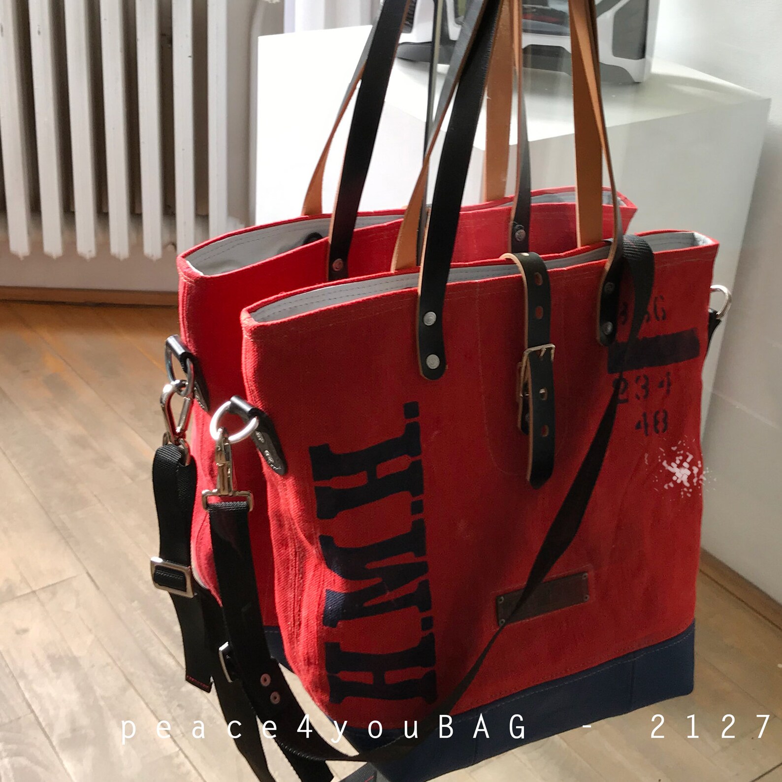 Red Canvas Shoulder Handbag Top Handle Bag Crossbody Bag Etsy