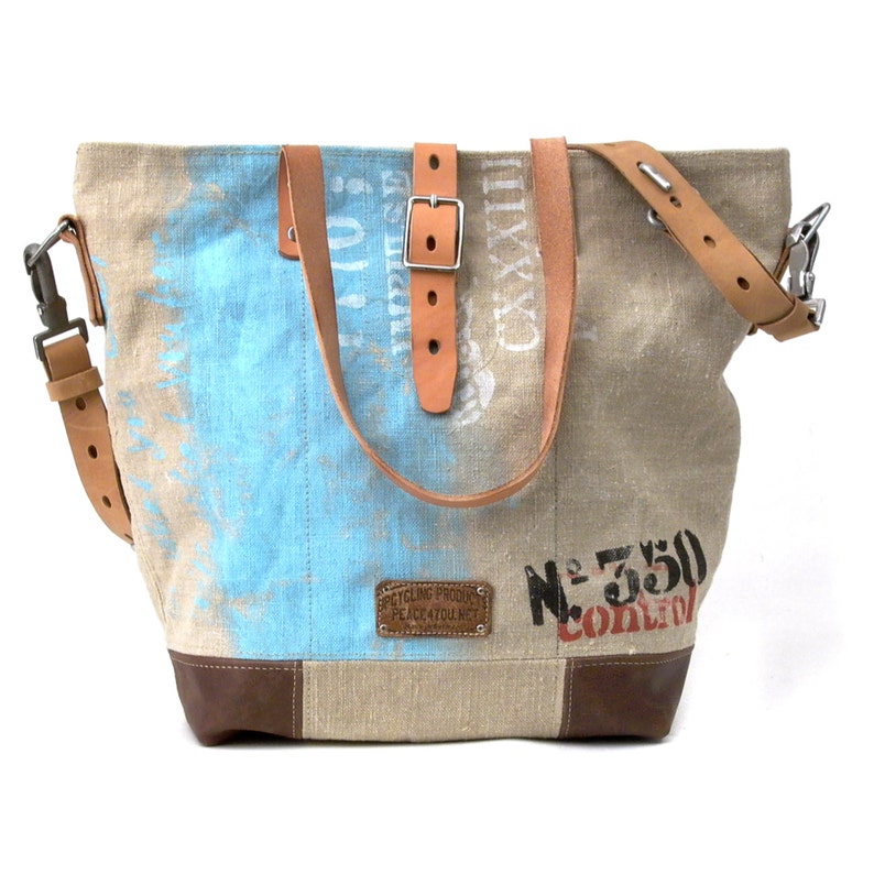 Canvas Shoulder Bag Made of Canvas Canvas Handbagrecycled Etsy