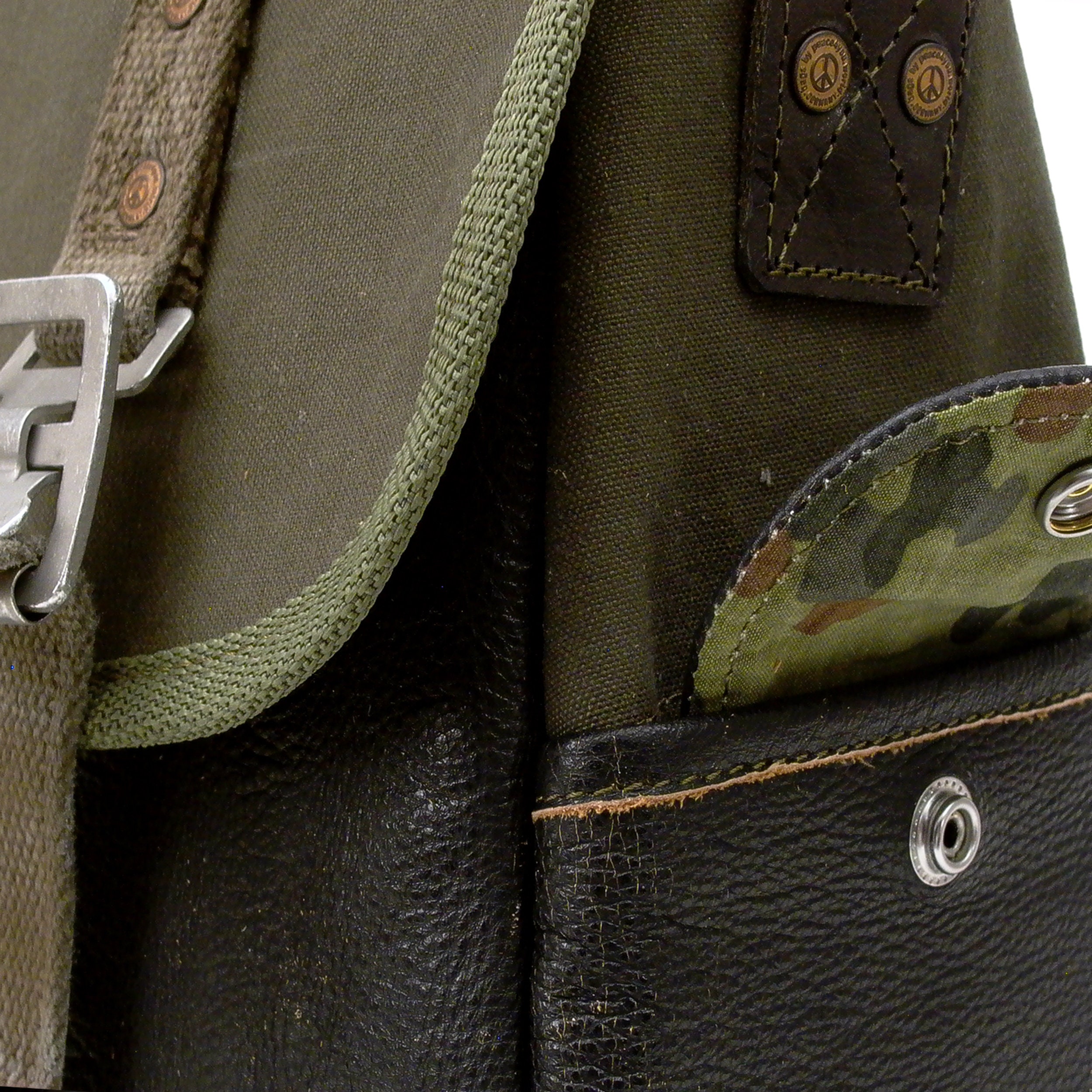 Olive Canvas Leather Messenger Bag,crossbody Messenger