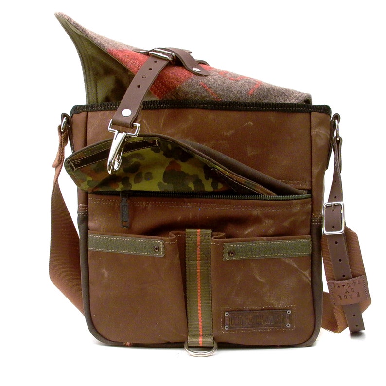 Upcycled Sustainable Courier Bag Brown Canvas Messenger Bag Etsy