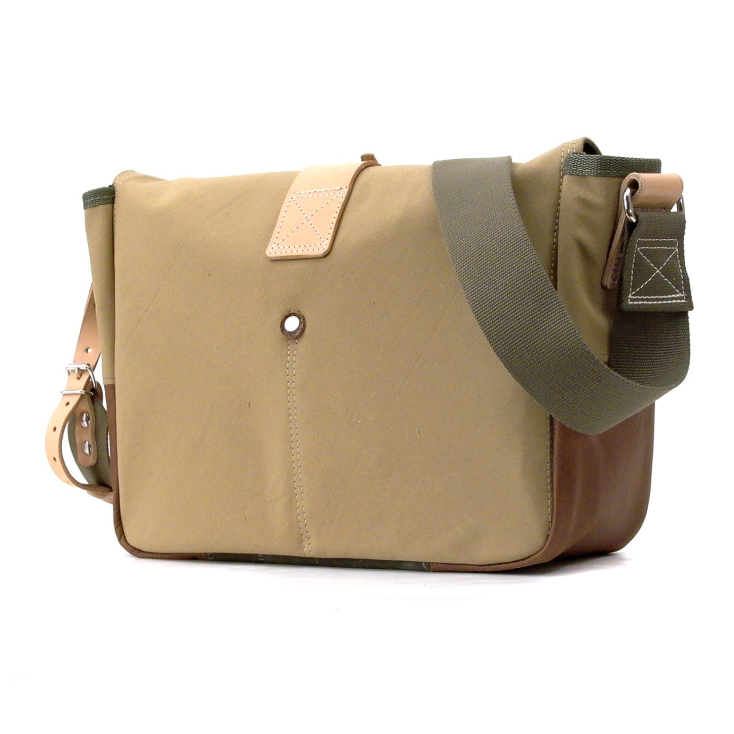 Messenger Bagbeige Canvas Messenger Bag Military Surplus Bag Etsy