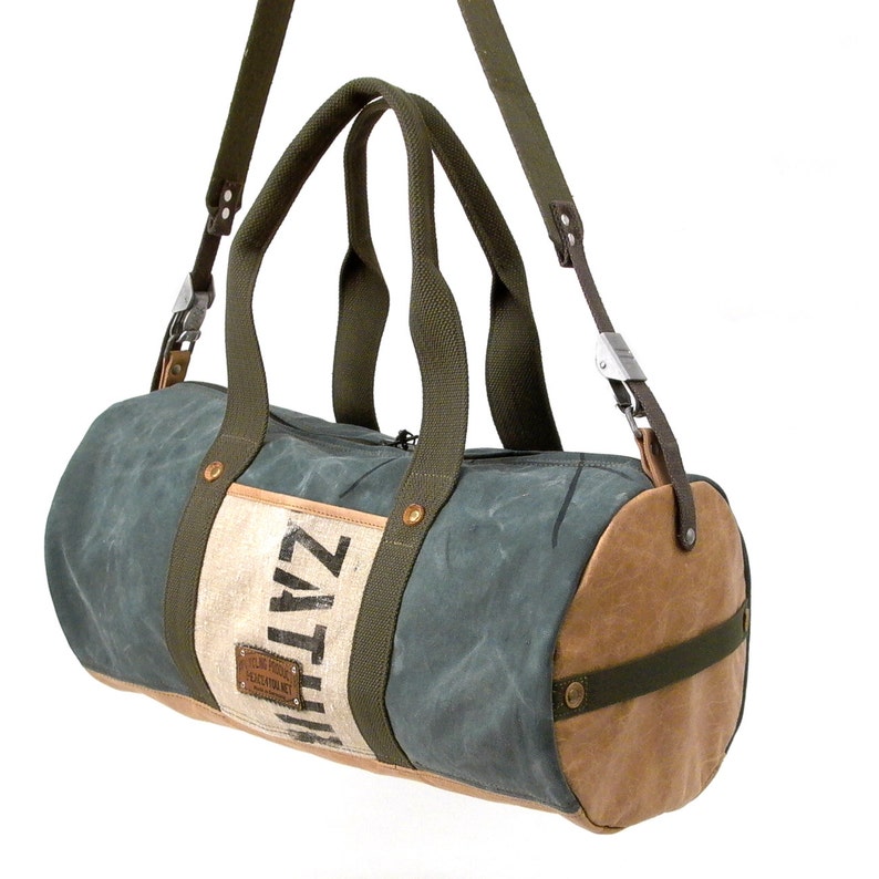 Weekender Gym Bag German Army Duffel Leather Jacket Bag / Etsy