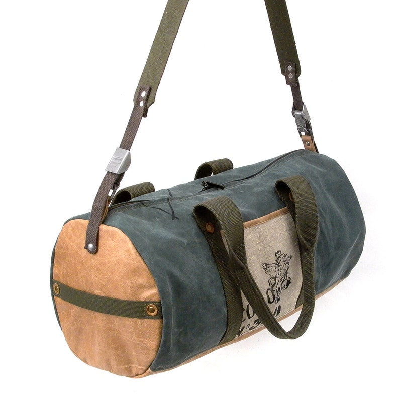 Weekender Gym Bag German Army Duffel Leather Jacket Bag / Etsy