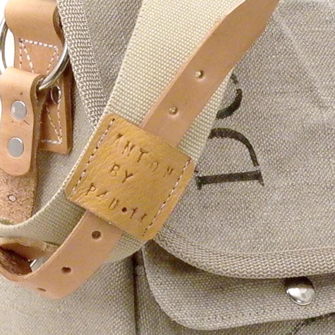 Beige Canvas Messenger Bag Recycled Cross Body Recycled Etsy