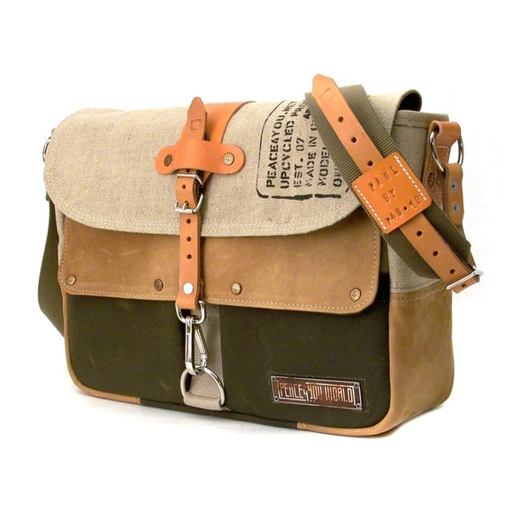 vintage messenger bag canvas