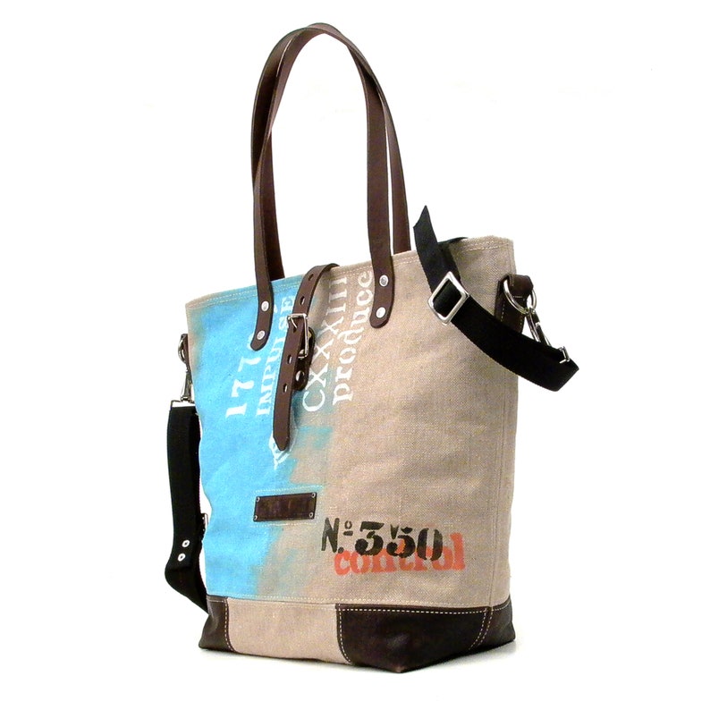 Canvas Shoulder Bag Made of Canvas Canvas Handbagrecycled Etsy