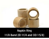 Unfinished Wood Napkin Ring Smooth - 1-5 8 outside diameter 1-1 4 inside diameter and 1-1 8 band wooden shape (WW-NR0151)