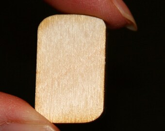 Unfinished Wood Rectangle - 1 inches by 5/8 inches and 1/8 inch thick with rounded corners wooden shape (RTRD08)