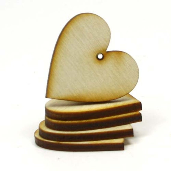 Wood Heart Flat 2 X 1/4 Thick (Per Bag of 25)